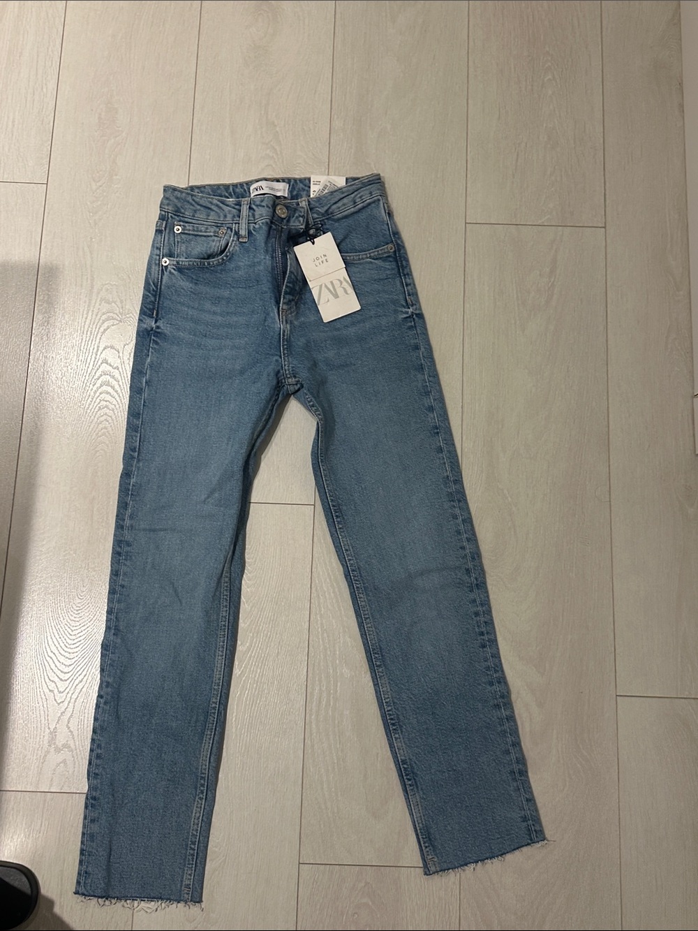 Zara Slim Straight Mid-Blue Jeans